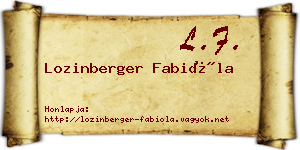 Lozinberger Fabióla névjegykártya